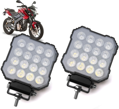 AUTO PEARL 16LED Round White Foglight Flashing Light, Work Spot White Lights B040 Fog Lamp Motorbike LED for Bajaj (12 V, 30 W)(Pulsar 180, Pack of 2)