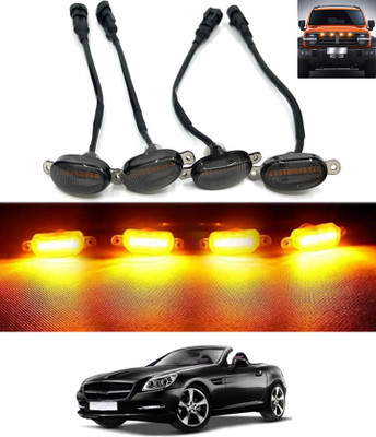 ABJD Car Front Grille 4LED Smoked Lens Daytime Running Amber Lights-244 Fog Lamp Car, Truck, Van LED for Mercedes Benz (12 V, 55 W)(Universal For Car, Pack of 4)
