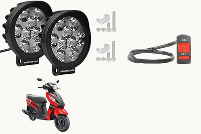SMARTER RIDE New Waterproof 9 Cap LED Fog Light with Switch for Suzuki Let's Fog Lamp Motorbike LED for Suzuki (12 V, 15 W)(Lets, Pack of 3)