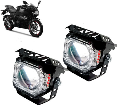 AUTO PEARL White/Yellow & Multi Flicker Red/Blue High Beam Led for Gixxer SF Fog Lamp Motorbike LED for Suzuki (12 V, 30 W)(Gixxer, Pack of 2)