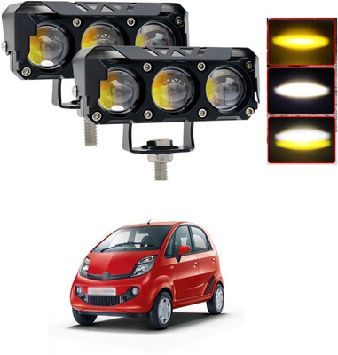 GONAMA Universal 3 Led 60w Fog Light Lamp | White & Yellow 6 Inch LED Light Bar sg71 Brake Light Car, Motorbike LED for Honda (12 V, 40 W)(CBF Stunner, Pack of 2)