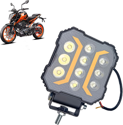 AUTO PEARL 10LED Round White Foglight Flashing Light, Work Spot White Lights H150 Fog Lamp Motorbike LED for KTM (12 V, 30 W)(Duke 200, Pack of 1)