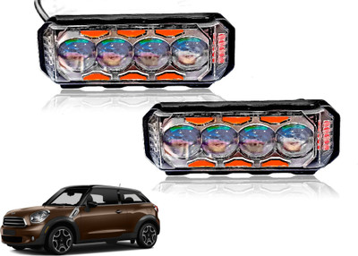 AUTO PEARL 4Lens Yellow/White & Multi Flicker Red/Blue Led for Paceman Fog Lamp Car LED for Mini (12 V, 30 W)(Paceman, Pack of 2)
