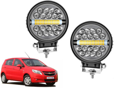 AUTO PEARL Round 4 Inch Luminous 34 Led Auxiliary Amber DRL Spot Light for Car A316 Fog Lamp Car LED for Chevrolet (12 V, 30 W)(Sail UVA, Pack of 2)