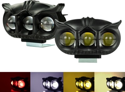 Otoroys 3 LED Lens Owl Fog Light Yellow, White & Red Devil Eye (Pack of 2) Fog Lamp Motorbike LED (12 V, 30 W)(Universal For Bike, Pack of 2)