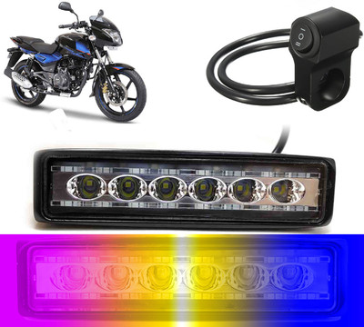 AUTO PEARL 6-inch 14LED Yellow/White/Red/Blue & Blinking Led Fog Light with Switch A51 Fog Lamp Motorbike LED for Bajaj (12 V, 24 W)(Pulsar 150 DTS-i, Pack of 1)
