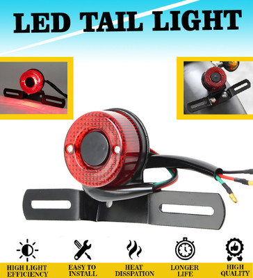 ASRYD New Design Universal Rear LED Tail Brake Running Light Round LED Integrated Tail Light Motorbike LED (5 V, 12 W)(Universal For Bike)