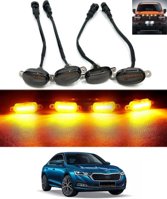MATIES 4LED Front Grill Led Lights Amber Lights Jeep/Trucks-OctaviaSkoda2019 Fog Lamp Car, Truck, Van LED for Skoda (12 V, 36 W)(Octavia, Pack of 1)