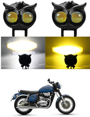 RKPSP Waterproof 40W Owal Shape White and Yellow Led Fog Light For jawa-42-single Fog Lamp Motorbike, Car Xenon (12 V, 40 W)(Universal For Bike, Pack of 2)