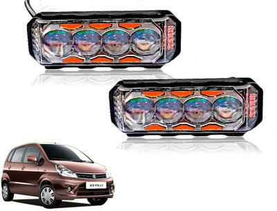 AUTO PEARL 4Lens Yellow/White & Multi Flicker Red/Blue Led for Estilo T-1 2009 -2014 Fog Lamp Car LED for Maruti Suzuki (12 V, 30 W)(Zen Estilo, Pack of 2)