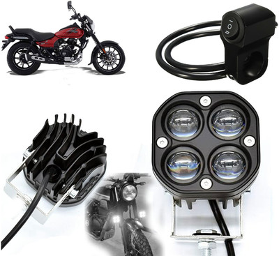 AUTO PEARL 4LED Motorcycle Super Bright Spot Foglight, White Flashing with Switch A11 Fog Lamp Motorbike LED for Bajaj (12 V, 40 W)(Avenger 160 Street, Pack of 1)