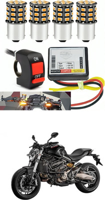 LOVMOTO Front, Rear LED Indicator Light for Hero Hunk(White, Yellow)