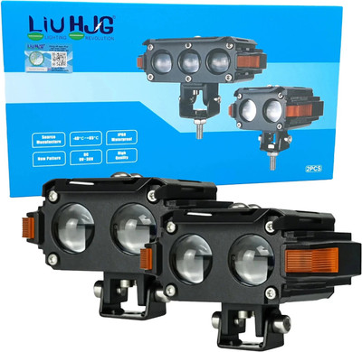 LIU HJG Future EYE S60 LED Fog Light Yellow/White Red Devil Eye & Left-Right DRL Fog Lamp Car, Motorbike, Truck, Van LED (12 V, 80 W)(Universal For Bike, Universal For Car, Pack of 2)