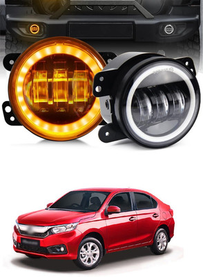 GONAMA Universal 4 inch White Amber Ring DRL Fog Light Round Light LED Fog Lamp sg235 Headlight Car LED for Toyota (12 V, 40 W)(Corolla, Pack of 2)