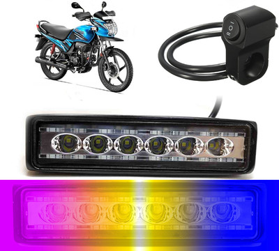AUTO PEARL 6-inch 14LED Yellow/White/Red/Blue & Blinking Led Fog Light with Switch B67 Fog Lamp Motorbike LED for Hero (12 V, 24 W)(Passion Pro, Pack of 1)