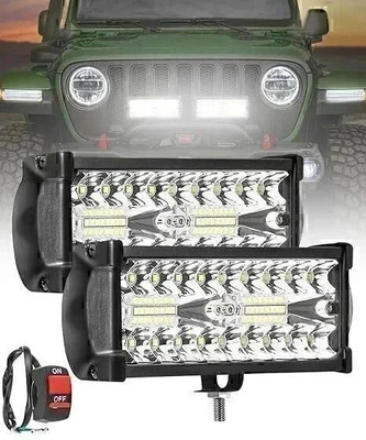 CARZEX NEW Waterproof All Car Bar Light 36 LED 7 inch Headlight Car LED (12 V, 55 W)(Universal For Car, Pack of 1)