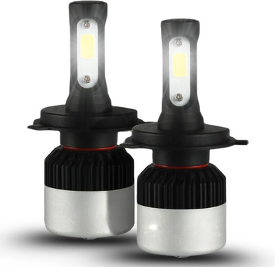LIU HJG Car Bulbs with H-4 Fitting COB Chips 6500K White,12 months warranty Headlight Motorbike, Car LED (12 V, 70 W)(Universal For Bike, Universal For Car, Pack of 2)