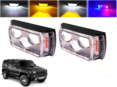 AUTO PEARL 3 EYE Lens Foglight, White, Yellow & Blue-Red Amber Auxiliary Projector Led T169 Fog Lamp Car LED (12 V, 10 W)(Hummer H3)