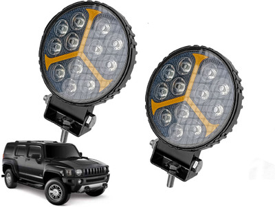 AUTO PEARL 12LED Round White Foglight Flashing Light, Work Spot White Lights C169 Fog Lamp Car LED (12 V, 30 W)(Hummer H3, Pack of 2)