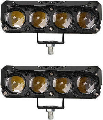 TRYFLY L-11 4 LENS LED LIGHT Headlight Motorbike, Car, Truck LED (12 V, 80 W)(Universal For Bike, Universal For Car, Pack of 2)