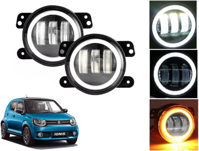 AUTO PEARL White Fog Light 4 inch with Yellow DRL Ring Turn Indicator light A27 Fog Lamp Car LED for Maruti Suzuki (12 V, 30 W)(Ignis, Pack of 2)