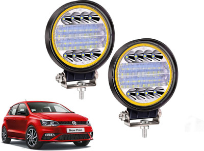 AUTO PEARL 24LED Round 3Mode Yellow/White light High Beam Led for Polo 2010 Fog Lamp Car LED for Volkswagen (12 V, 72 W)(Polo, Pack of 2)