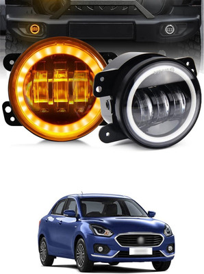 GONAMA Universal 4 inch White Amber Ring DRL Fog Light Round Light LED Fog Lamp sg125 Car Fancy Lights(Multicolor)