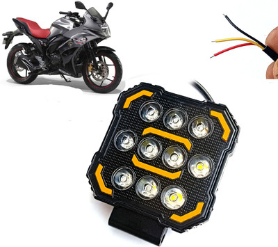 AUTO PEARL Square 10-Led DRL Car Off-Road Vehicle Light Auxiliary White-Yellow Lighting E01 Fog Lamp Motorbike LED for Suzuki (12 V, 24 W)(Gixxer, Pack of 1)