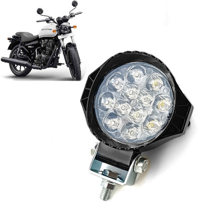 AUTO PEARL 12-LED Round Foglight Ultra Bright White Spot light for Thunderbird 350 Fog Lamp Motorbike LED for Royal Enfield (12 V, 20 W)(Thunderbird 350, Pack of 1)