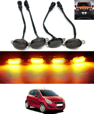 ABJD Car 4LED Front Grille Smoked Lens Daytime Running Amber Lights-218 Fog Lamp Car, Truck, Van LED for Maruti Suzuki (12 V, 55 W)(Ritz, Pack of 4)