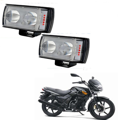 RWT Double Led White-Yellow Fog Light with Red & Blue Strobe Light With Switch-490 Fog Lamp Motorbike LED for TVS (12 V, 36 W)(Flame DS125)