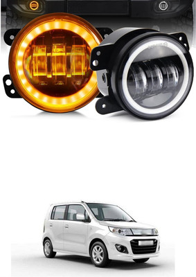 GONAMA Universal 4 inch White Amber Ring DRL Fog Light Round Light LED Fog Lamp sg107 Car Fancy Lights(Multicolor)
