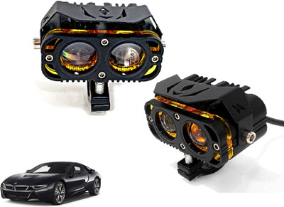 AUTO PEARL 2Lens LED Yellow/White/Red Led with Flashing for i8 Fog Lamp Car LED for BMW (12 V, 30 W)(i8)