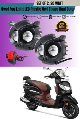 BuddyBuzz Owl Shape LED Fog Light for Wide Visibility For Pleasure Plus Fog Lamp Motorbike LED for Hero (12 V, 24 W)(Universal For Bike, Pack of 2)