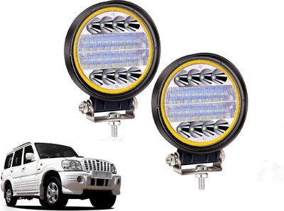 AUTO PEARL 24LED Round 3Mode Yellow/White light High Beam Led E112 Fog Lamp Car LED for Mahindra (12 V, 72 W)(Scorpio, Pack of 2)