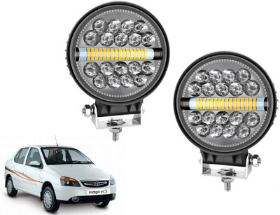 AUTO PEARL Round 4 Inch Luminous 34 Led Auxiliary Amber DRL Spot Light for Car A195 Fog Lamp Car LED for Tata (12 V, 30 W)(Indigo, Pack of 2)