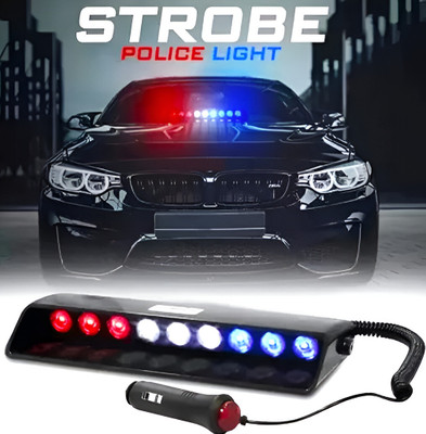 AutoKick AK _ S9 police led light in _ Red,White,Blue)_ Headlight Car, Truck, Van LED (12 V, 12 W)(Universal For Car, Pack of 1)