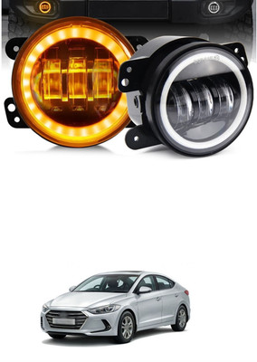 GONAMA Universal 4 inch White Amber Ring DRL Fog Light Round Light LED Fog Lamp sg240 Car Fancy Lights(Multicolor)