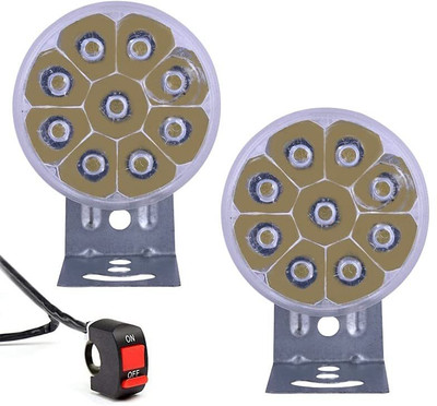 ALLEXTREME EX-9WDL01 3 inch Off Road Driving Lamp With Switch 9 LED Round Fog Light Fog Lamp Motorbike, Car LED (12 V, 9 W)(Universal For Car, Pack of 2)