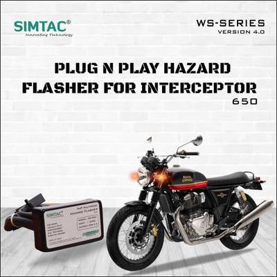 MOTOLURGY - SIMTAC Hazard Flasher For RE INTERCEPTOR 650 Plug N Play Indicator Light Motorbike LED for Royal Enfield (12 V, 10 W)