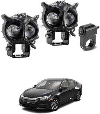 LOVMOTO Bike Led Light High Power Motorcycle Fog Lamps Mini Driving Lights 1058 Fog Lamp Car, Motorbike LED for Honda (12 V, 40 W)(Civic, Pack of 2)