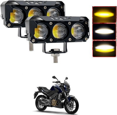 GONAMA Universal 3 Led 60w Fog Light Lamp | White & Yellow 6 Inch LED Light Bar sg349 Interior Light Car, Motorbike LED for Hero (12 V, 40 W)(Splendor iSmart, Pack of 2)