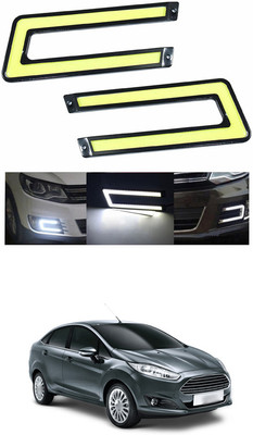 PRTEK U Shape COB LED DRL Light White 6000K High Power Brighter Bumper DRL Lights R_24 Headlight Car LED (12 V, 60 W)(Fiesta, Pack of 2)