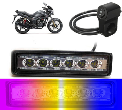 AUTO PEARL 6-inch 14LED Yellow/White/Red/Blue & Blinking Led Fog Light with Switch B50 Fog Lamp Motorbike LED for Hero (12 V, 24 W)(Hunk, Pack of 1)