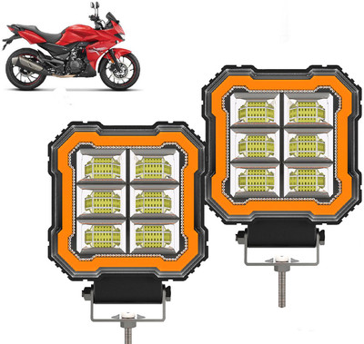 AUTO PEARL 6-Led DRL Foglight, Off-Road Vehicle Light Auxiliary White-Yellow Lighting B105 Fog Lamp Motorbike LED for Hero (12 V, 30 W)(Xtreme 200S, Pack of 2)