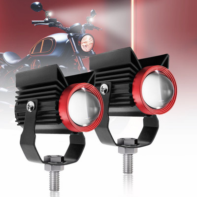 FABTEC G17 Mini Driving Spot/Fog LED Light for Bikes and Scooty Headlight Motorbike LED (12 V, 30 W)(Universal For Bike, Pack of 2)