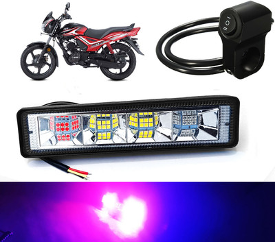 AUTO PEARL 6-inch 24LED Yellow/White/Red/Blue & Flashing Led Fog Light with Switch E66 Fog Lamp Motorbike LED for TVS (12 V, 18 W)(Star City, Pack of 1)