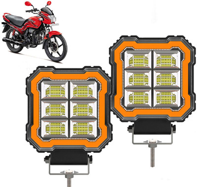 AUTO PEARL 6-Led DRL Foglight, Off-Road Vehicle Light Auxiliary White-Yellow Lighting B092 Fog Lamp Motorbike LED for Hero (12 V, 30 W)(Passion Pro, Pack of 2)