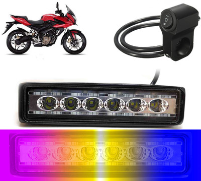 AUTO PEARL 6-inch 14LED Yellow/White/Red/Blue & Blinking Led Fog Light with Switch A71 Fog Lamp Motorbike LED for Bajaj (12 V, 24 W)(Pulsar AS 150, Pack of 1)