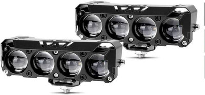 TRYFLY L-2 NEW 4 LENS LED LIGHT Headlight Motorbike, Car, Truck LED (12 V, 80 W)(Universal For Bike, Universal For Car, Pack of 2)